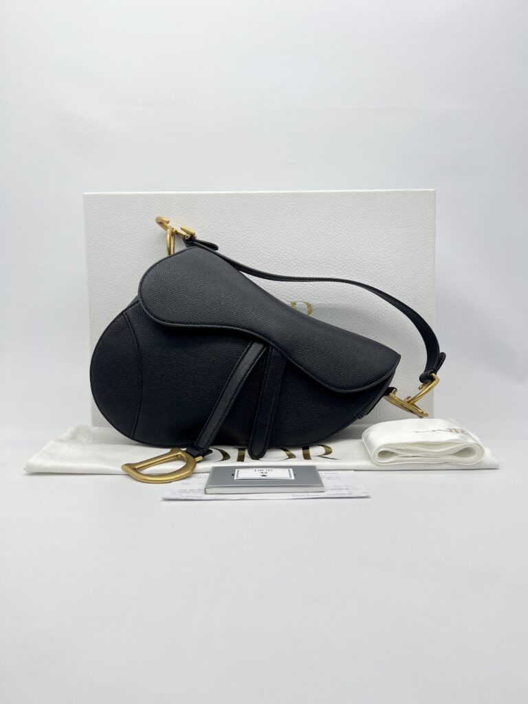 Dior Saddle Medium Grained Black GHW