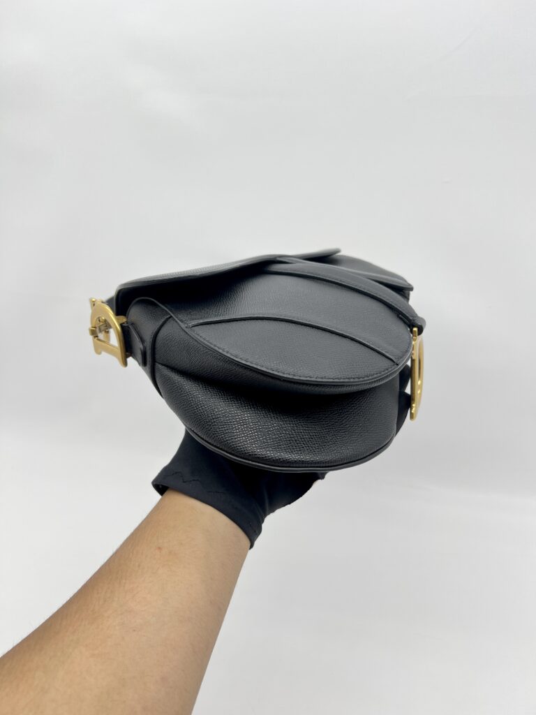 Dior Saddle Medium Grained Black GHW