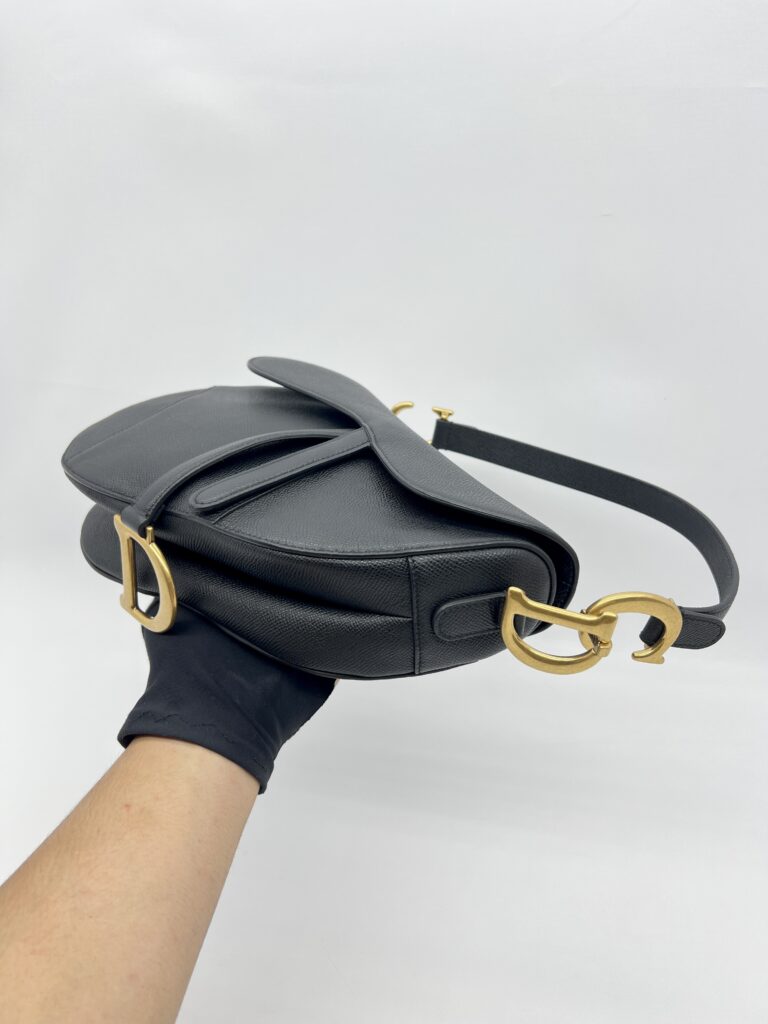 Dior Saddle Medium Grained Black GHW