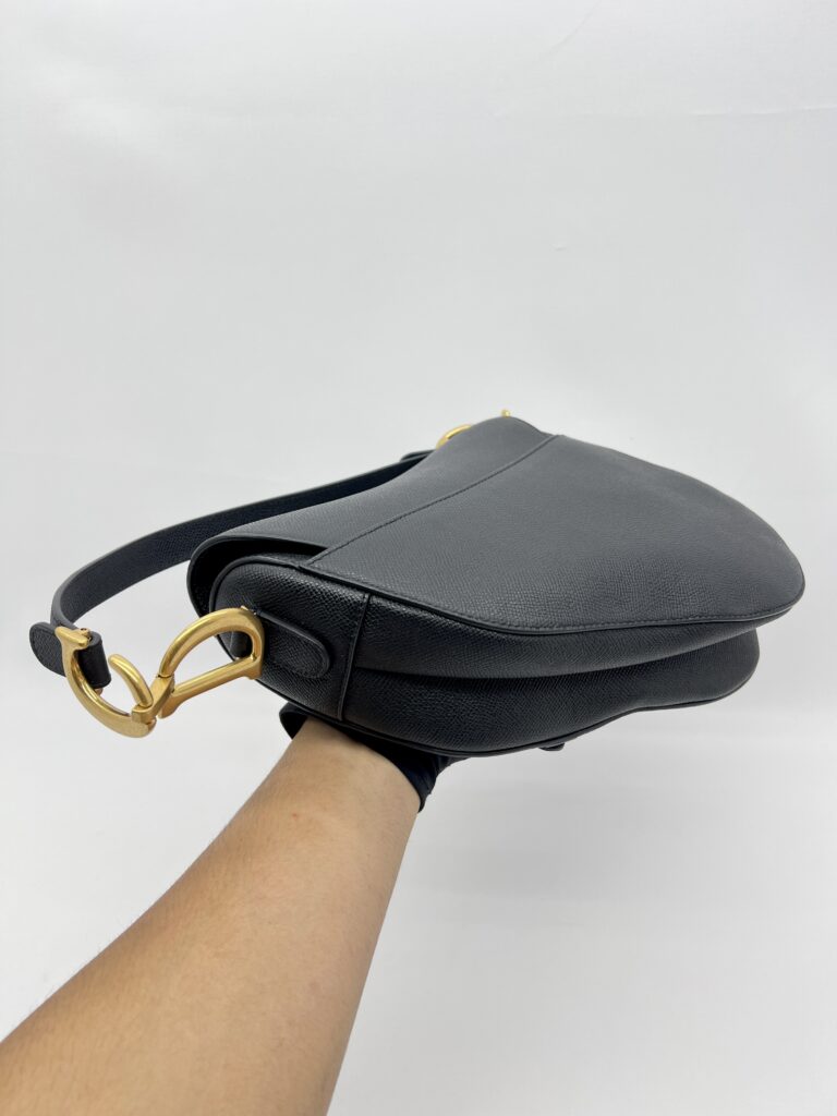 Dior Saddle Medium Grained Black GHW