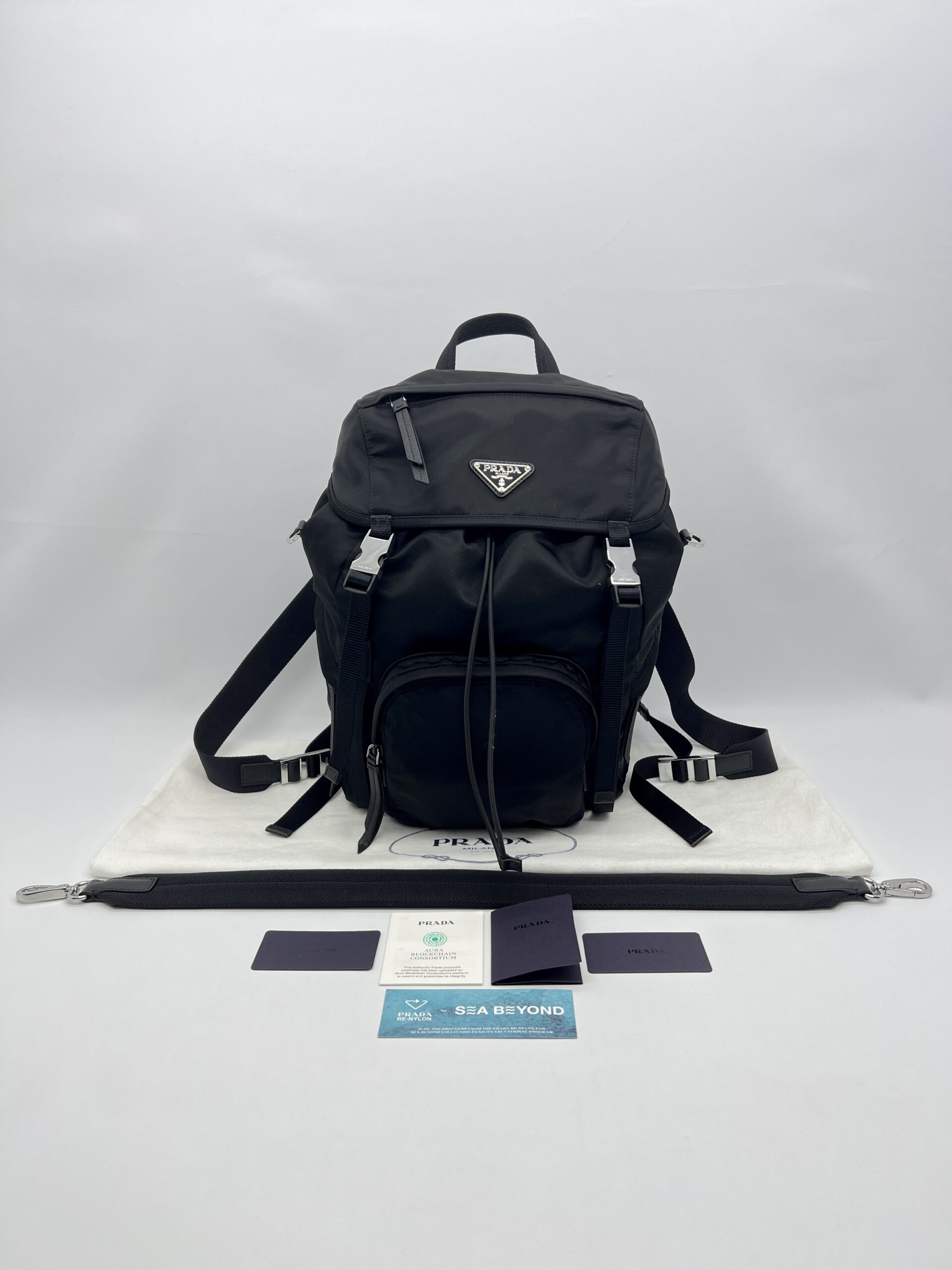 Prada Re-Nylon Backpack Black SHW