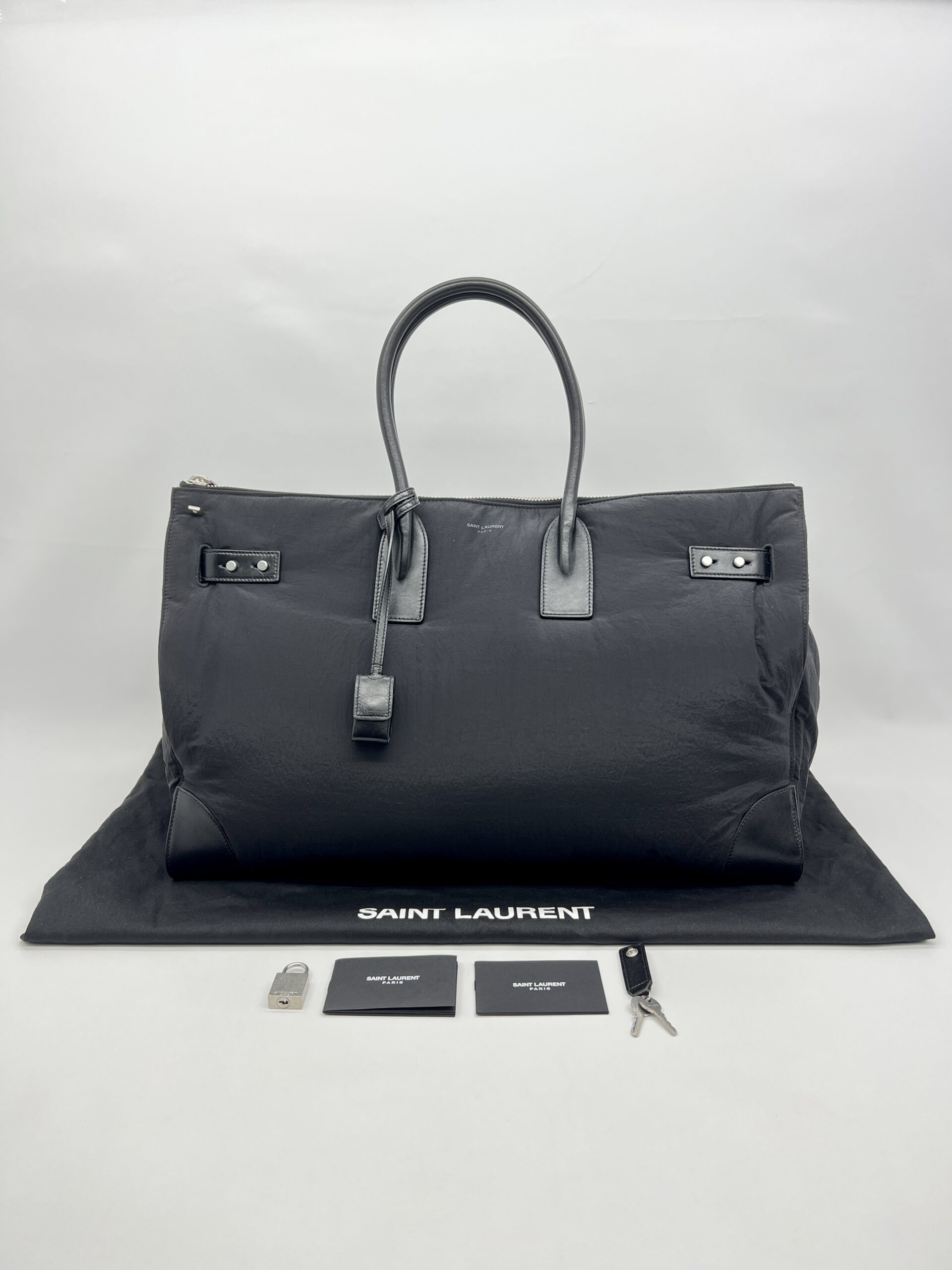 Prada 48H Sac De Jour Duffle Bag Nylon Black SHW