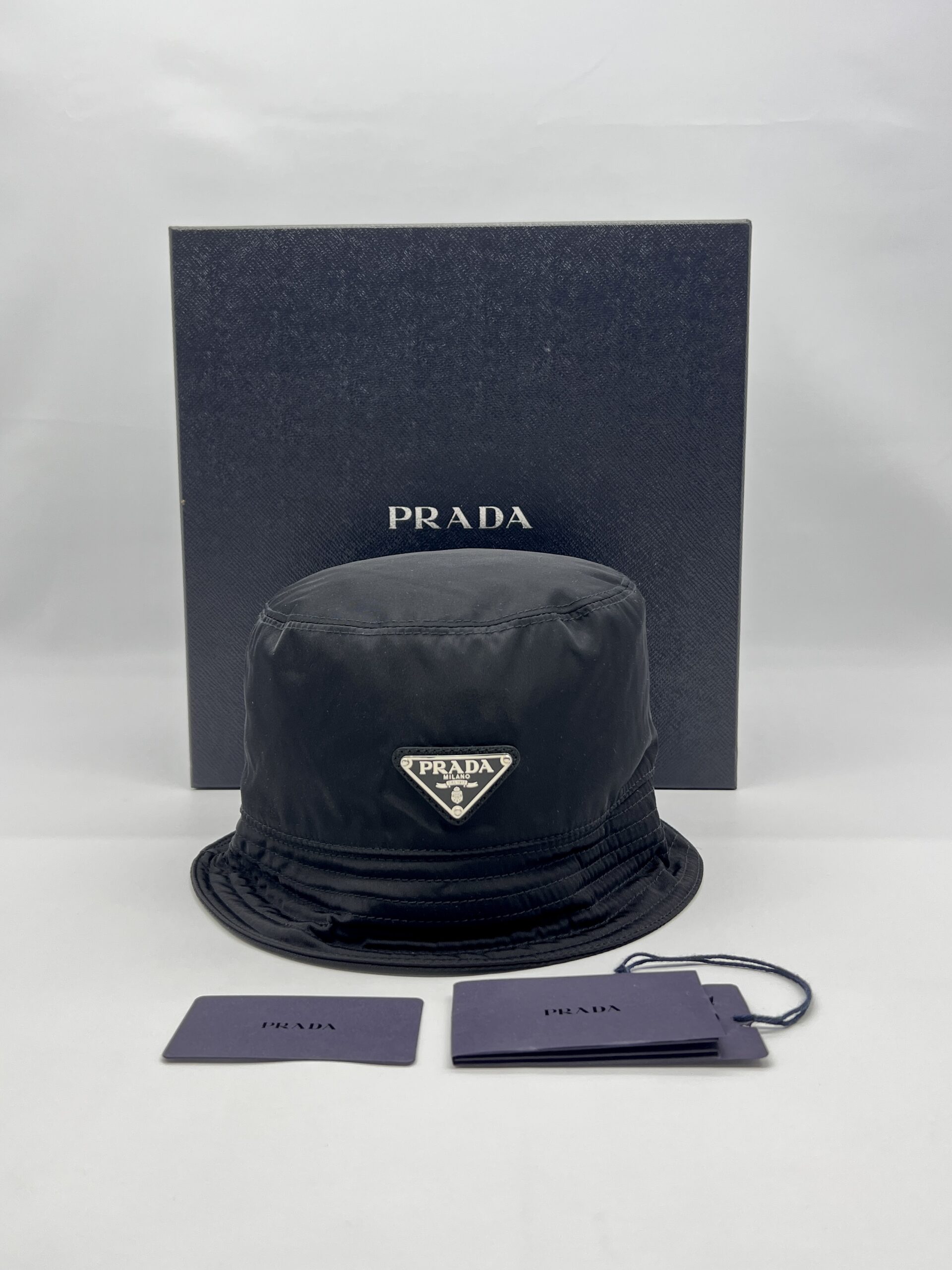 Prada Bucket Hat Nylon Black SHW