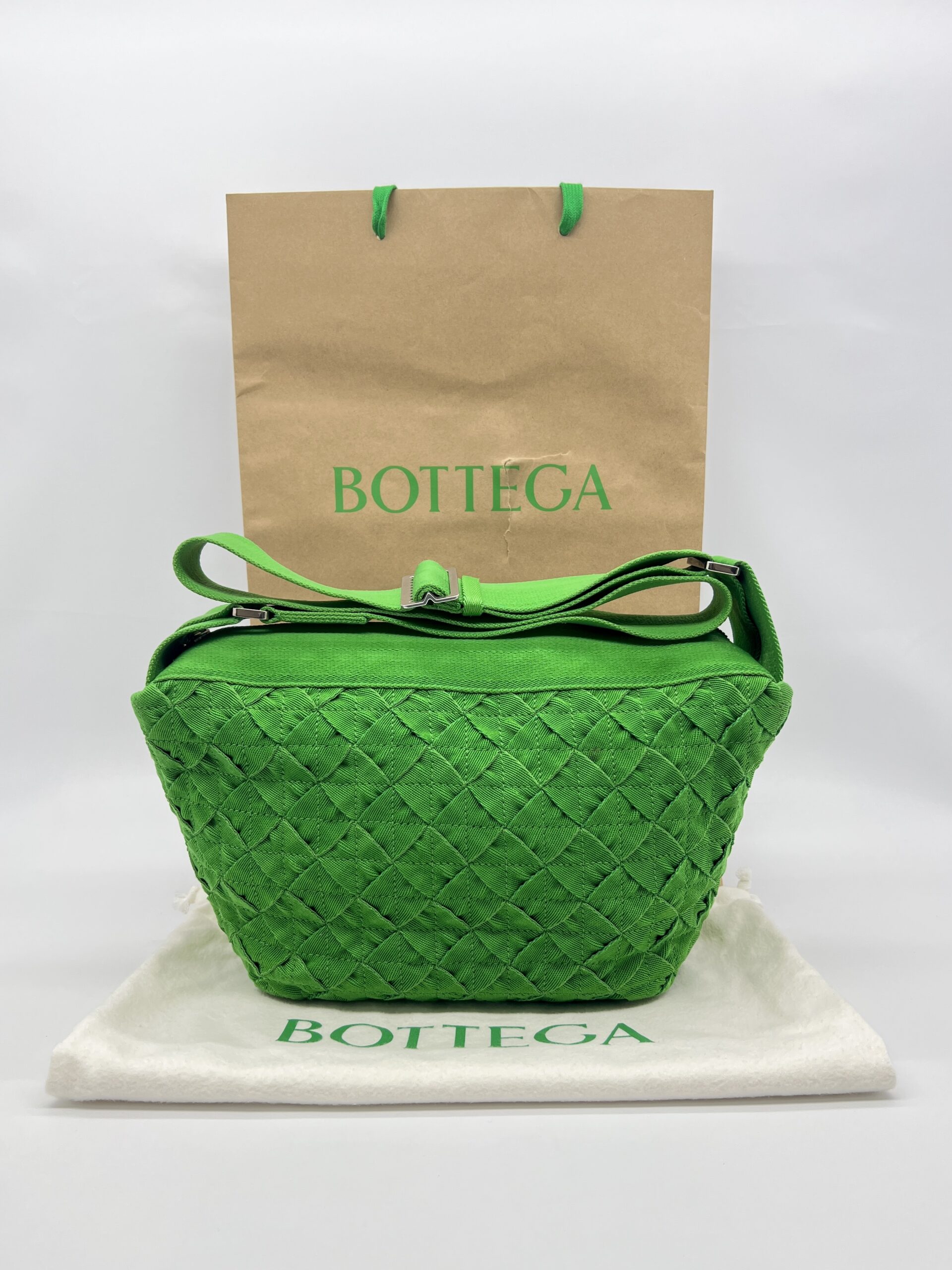 Bottega Veneta Webbing Crossbody Green SHW