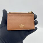 Valentino Vlogo Zip Wallet Brown GHW