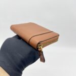 Valentino Vlogo Zip Wallet Brown GHW
