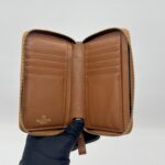 Valentino Vlogo Zip Wallet Brown GHW