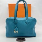 Hermes Victoria 35 Clemence Bleu Jean PHW