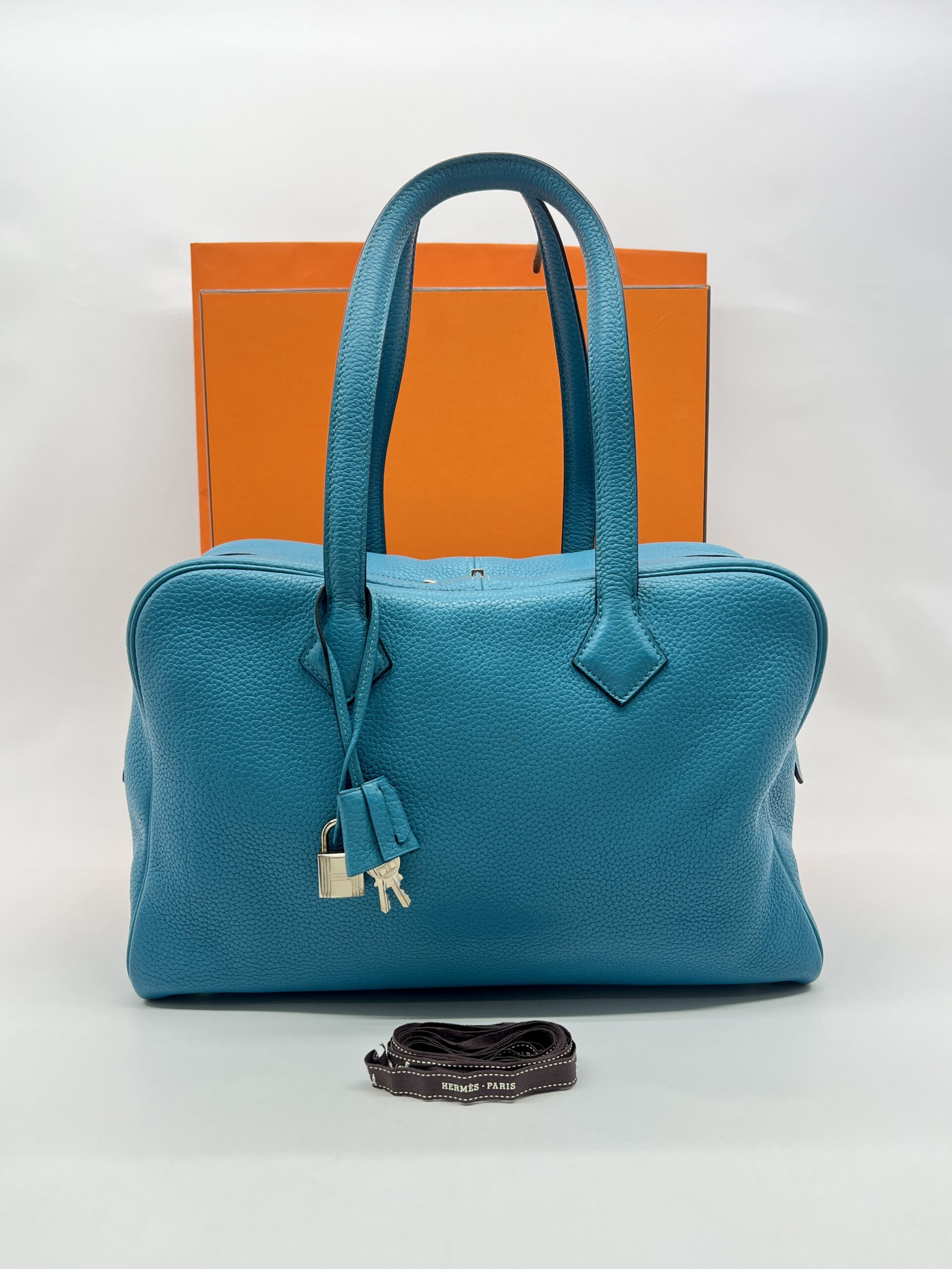 Hermes Victoria 35 Clemence Bleu Jean PHW