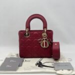 Dior Lady Dior Small Lambskin Red Chery GHW