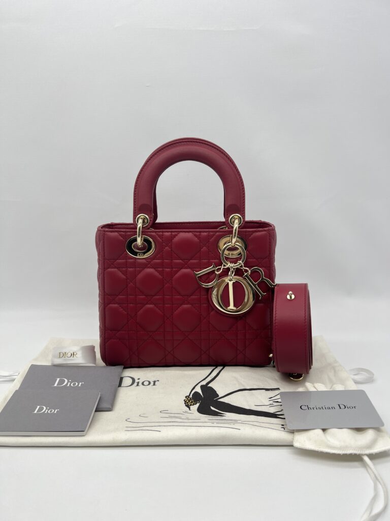 Dior Lady Dior Small Lambskin Red Chery GHW