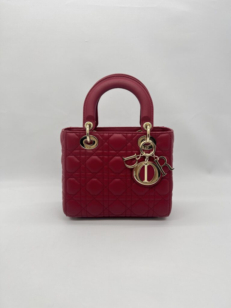 Dior Lady Dior Small Lambskin Red Chery GHW