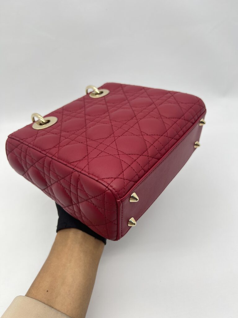 Dior Lady Dior Small Lambskin Red Chery GHW