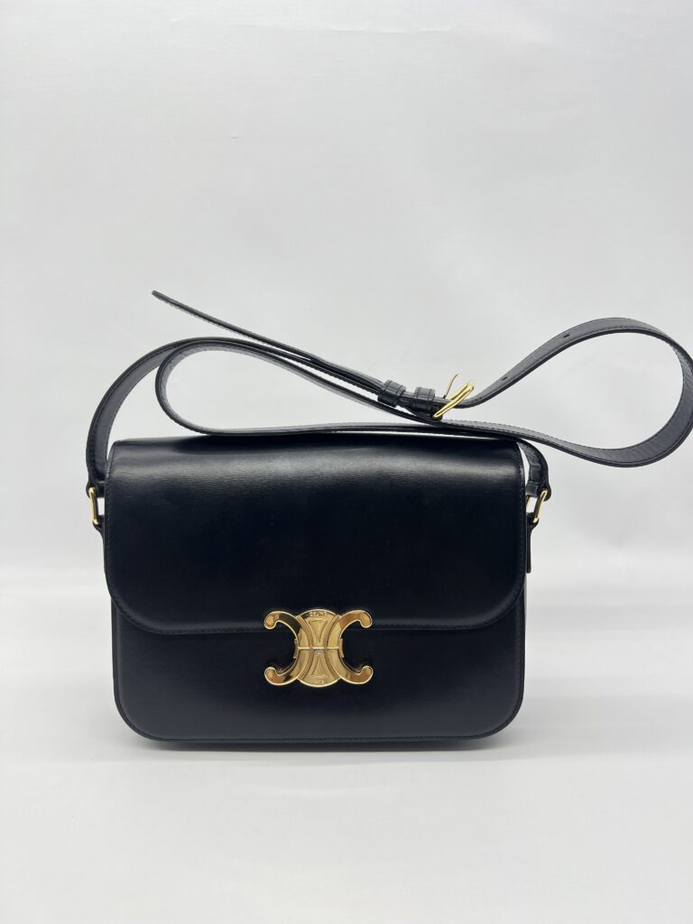 Celine Triomphe Classic Medium Black GHW