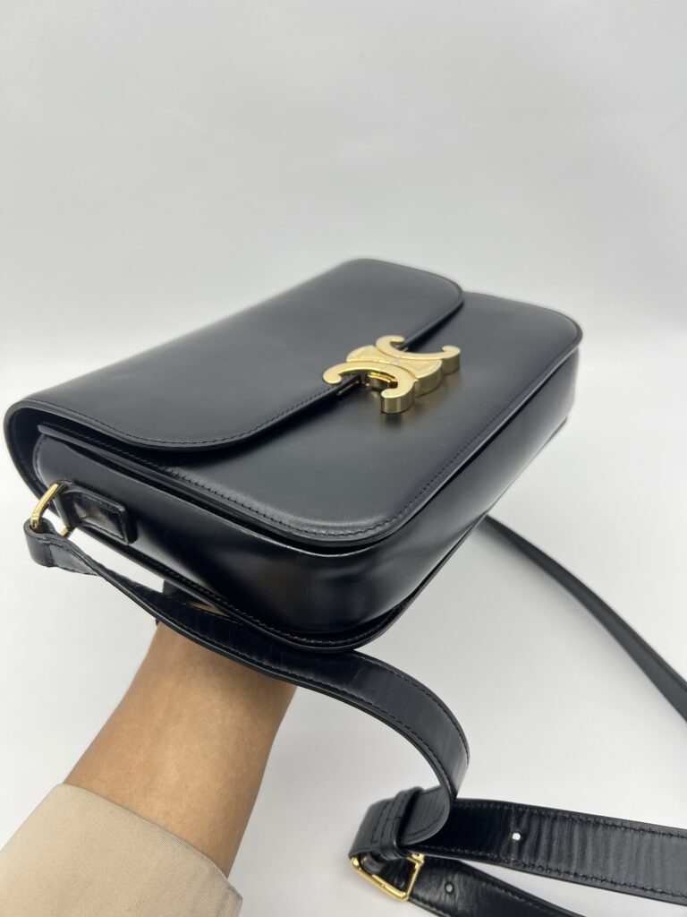 Celine Triomphe Classic Medium Black GHW