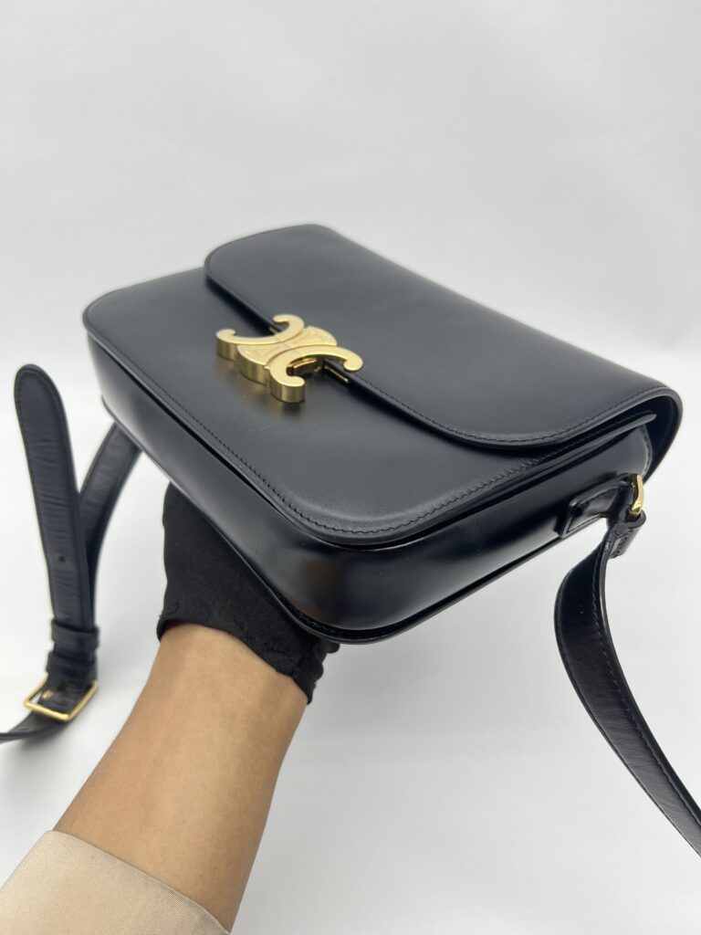 Celine Triomphe Classic Medium Black GHW