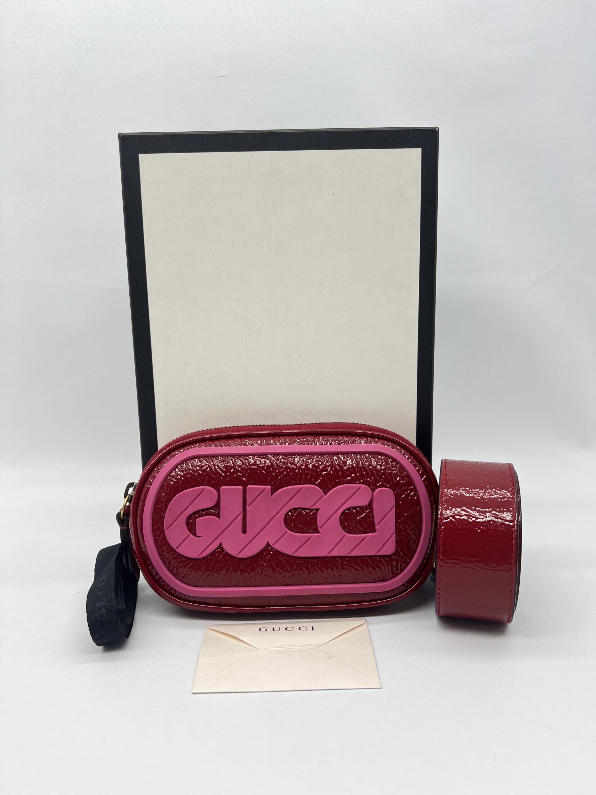 Gucci Belt Bag Crinkled Red Pink