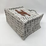 Celine Small Cabas Canvas White Tan Logo GHW