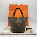 Hermes Picotin 22 Clemence Etoupe GHW