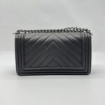 Chanel Boy 25 Chevron Black SHW
