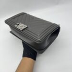 Chanel Boy 25 Chevron Black SHW