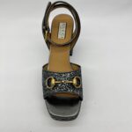 Gucci Lady Horsebit Platform Heels Soko Glitter Grey
