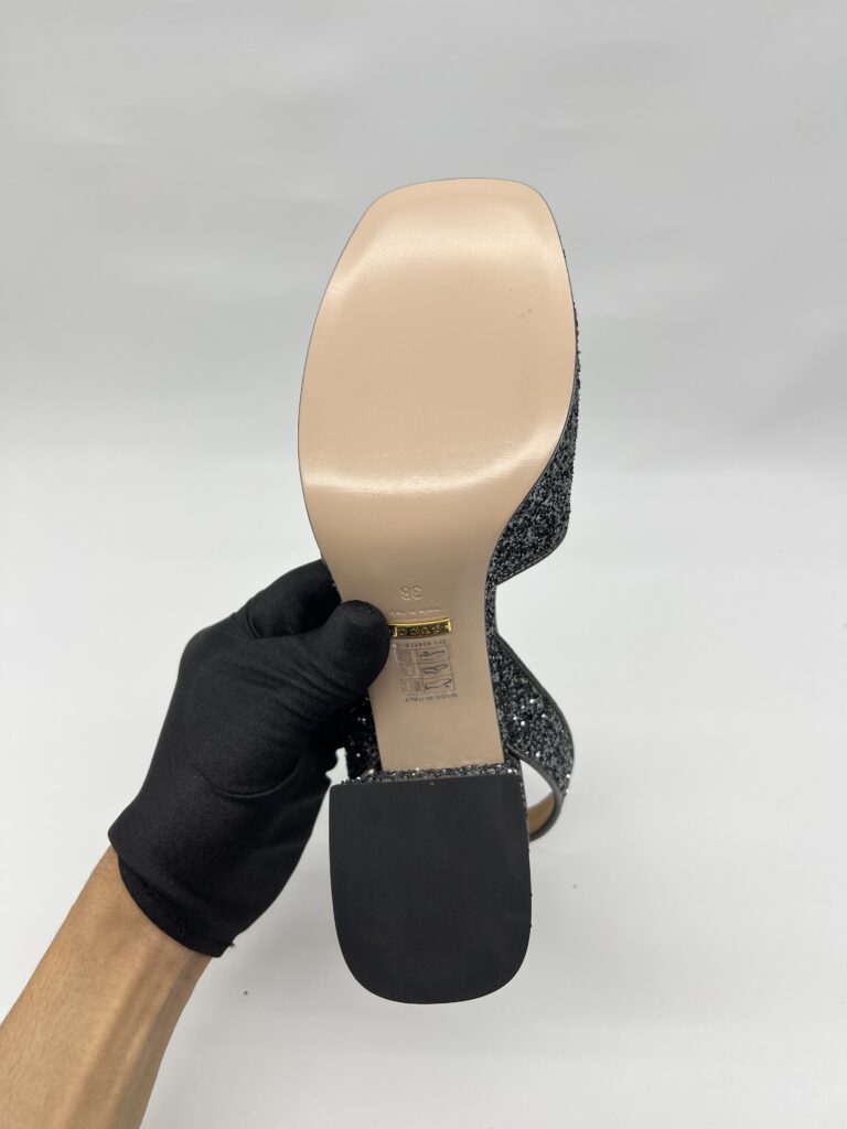 Gucci Lady Horsebit Platform Heels Soko Glitter Grey