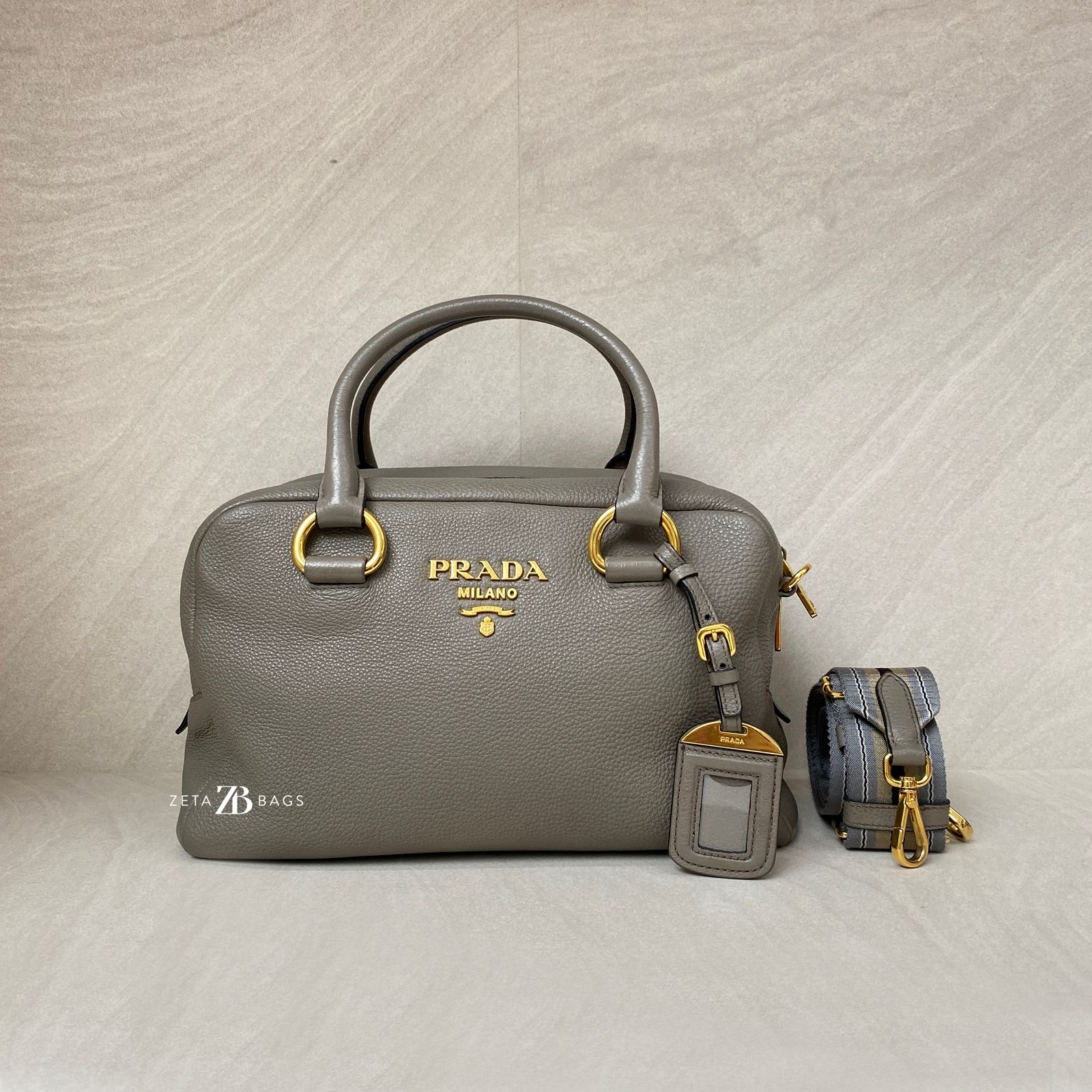 Prada Vitello Phenix Bauletto Argilla