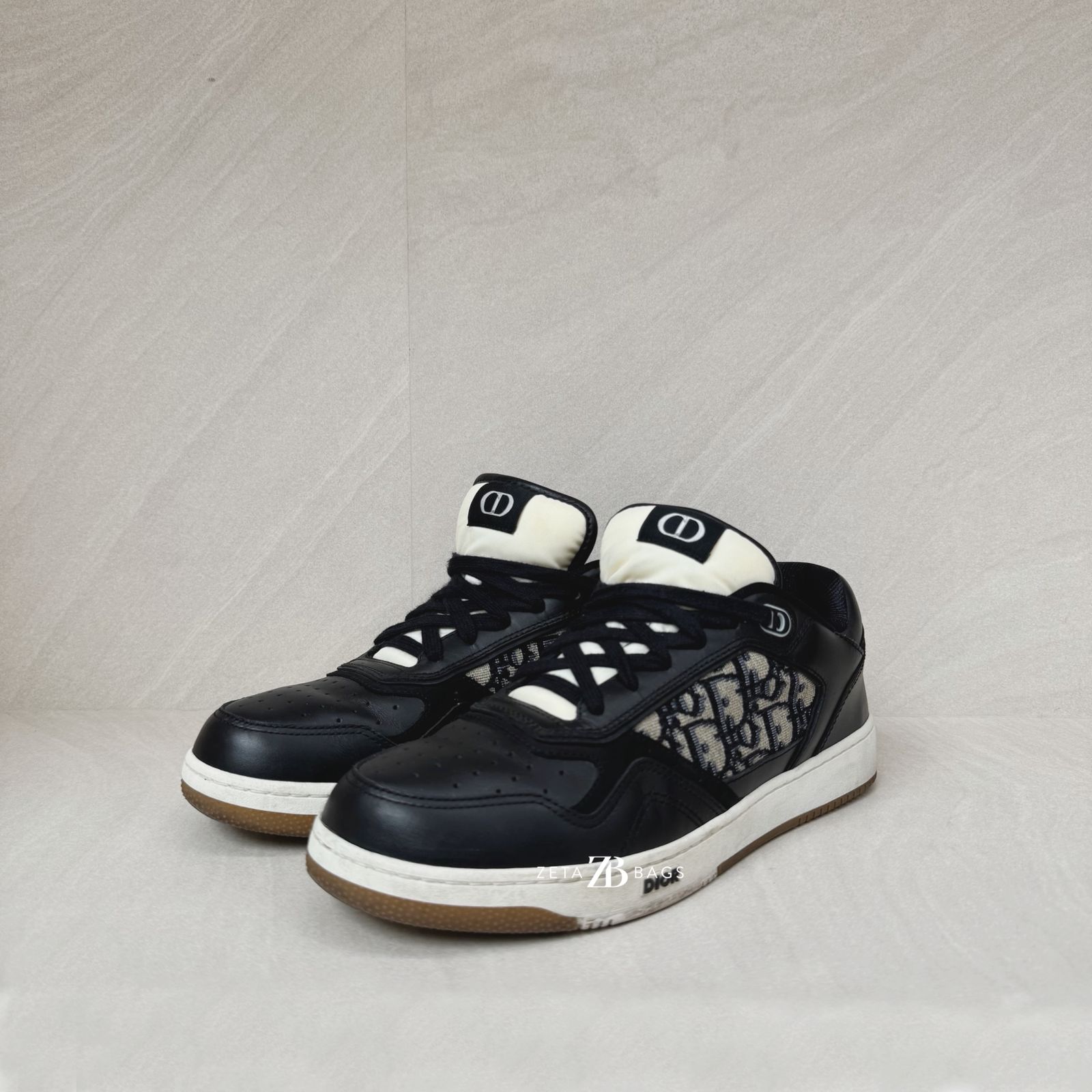 Dior B27 Uptown Low-Top Oblique White Black
