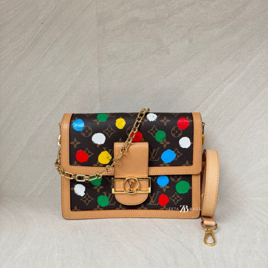 Louis Vuitton Dauphine MM X Yayoi Monogram GHW