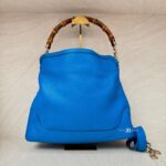 Gucci Diana Bamboo Handle Blue Pebbled