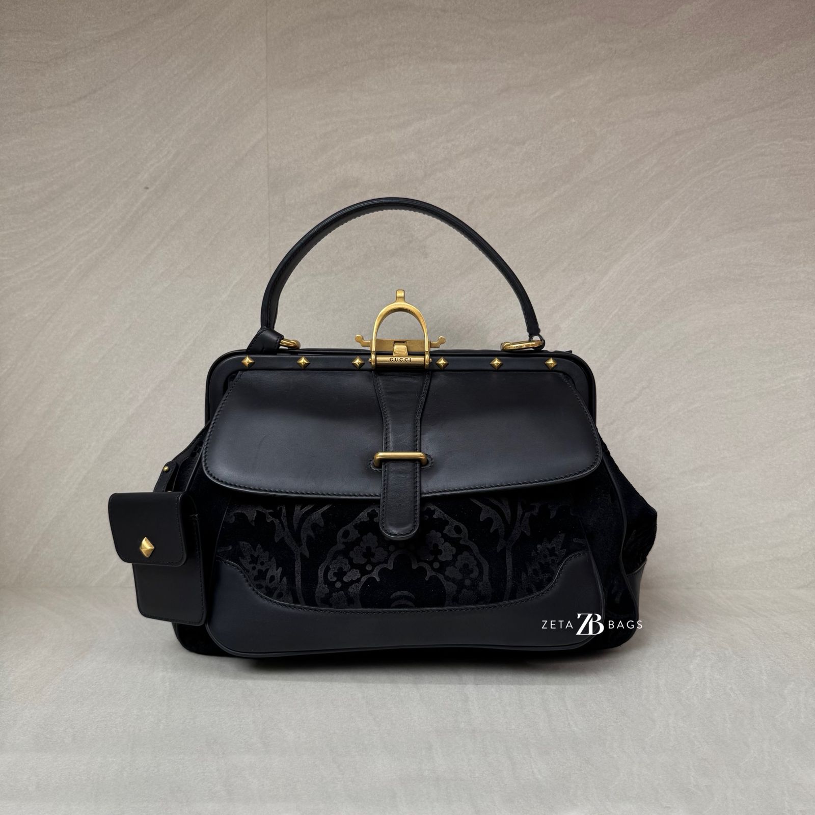 Gucci Lady Stirrup Bag Black GHW