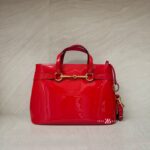 Gucci Horsebit Bright Bit Tote Vernis Red GHW