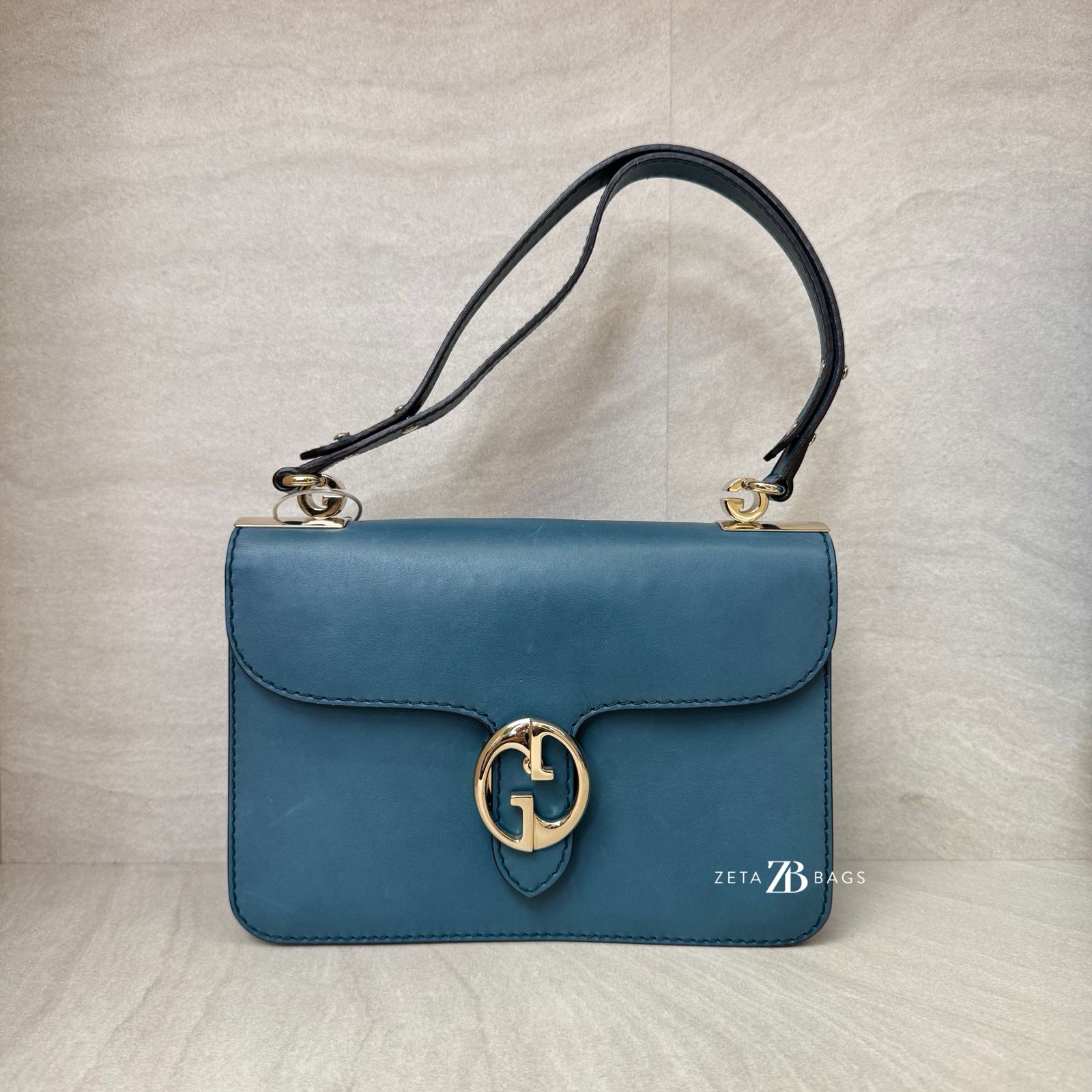 Gucci Interlocking 1973 Flap Bag Turqoise LGHW
