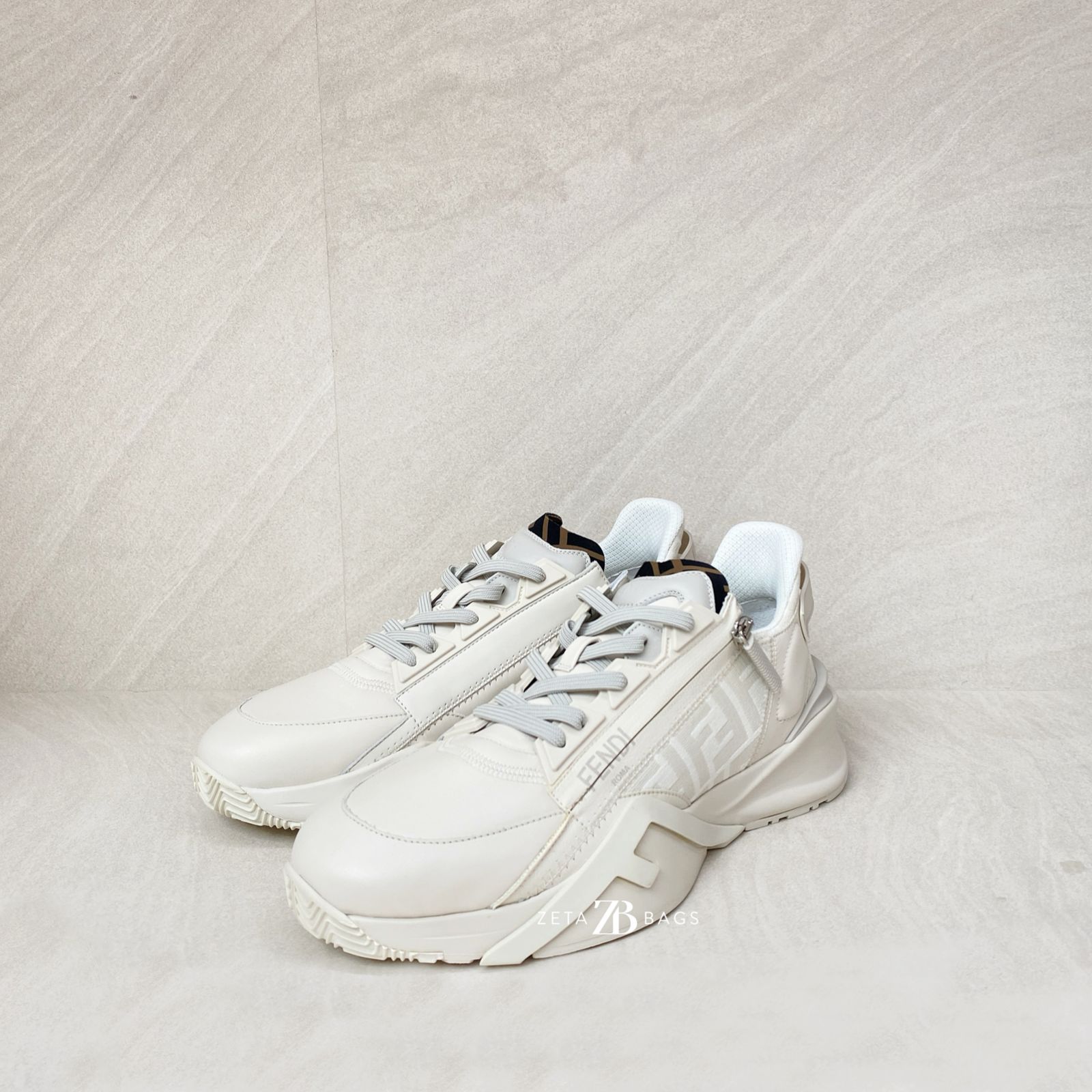 Fendi Flow Sneakers Jacquard FF Beige/Natural