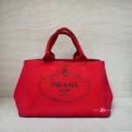 Prada Canapa Shopping Tote Canvas Rosso GHW