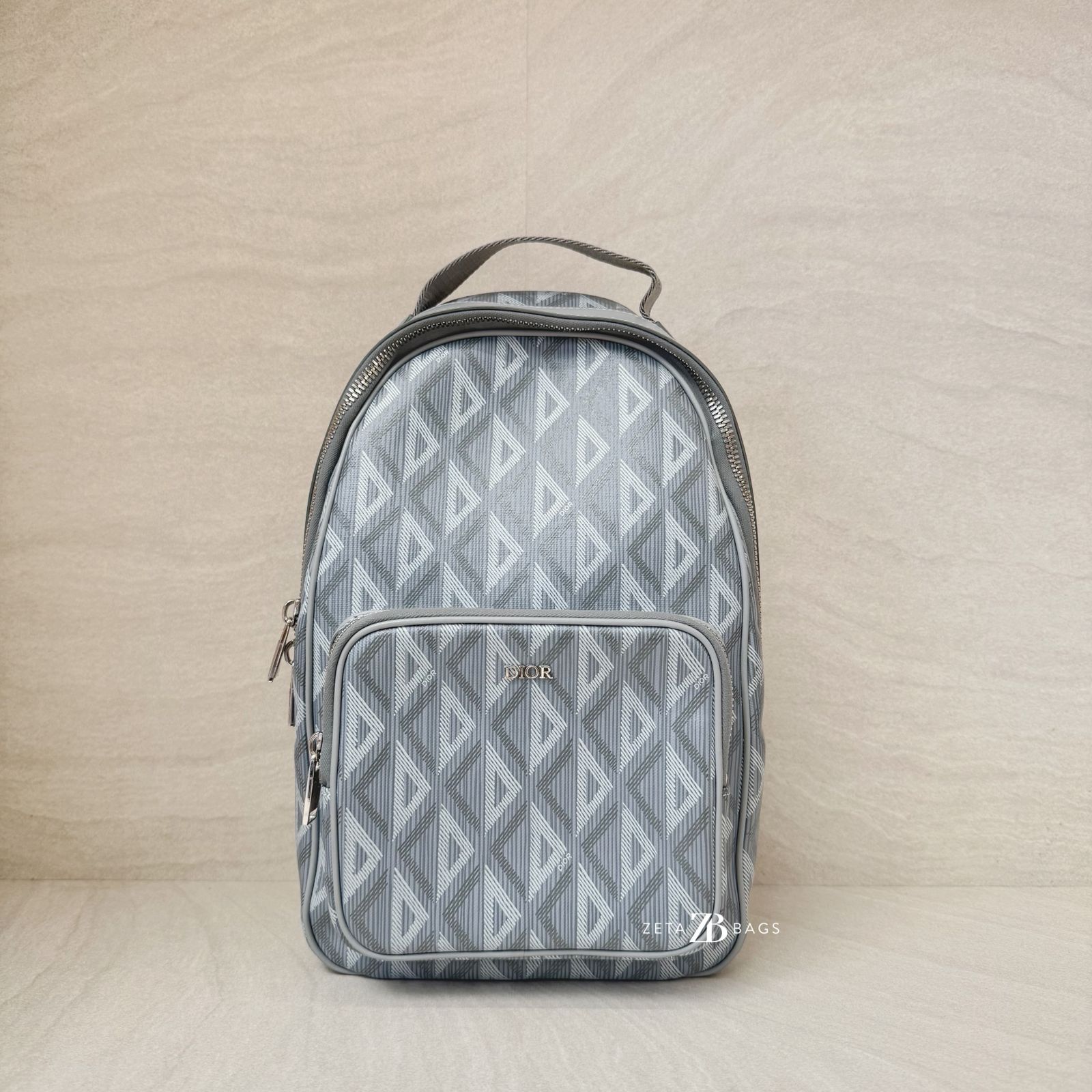 Dior Rider Sling Bag Diamond Coated Canvas Grey SHW