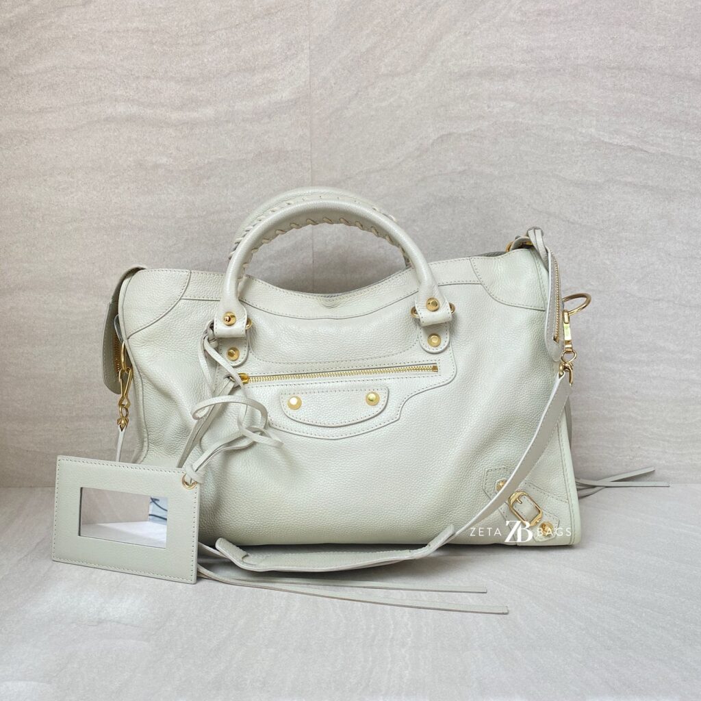 Balenciaga Reguler City Edge White Chevre GHW