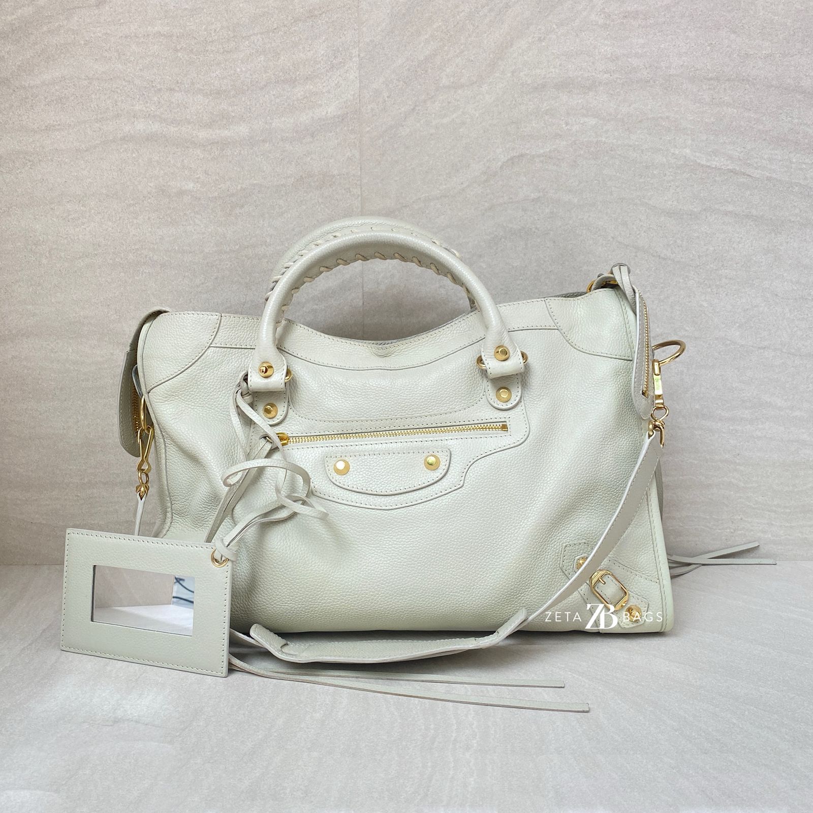 Balenciaga Reguler City Edge White Chevre GHW