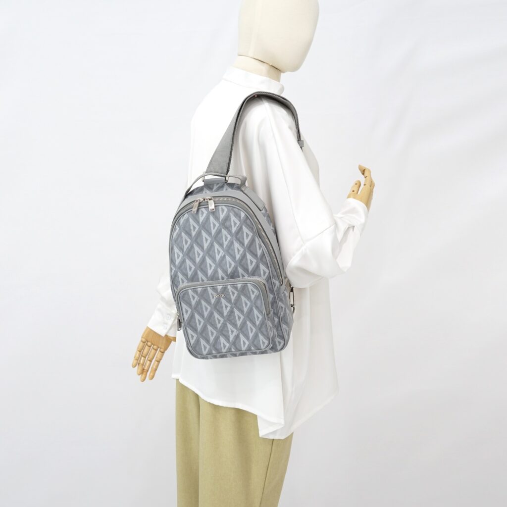 Dior Rider Sling Bag Diamond Coated Canvas Grey SHW