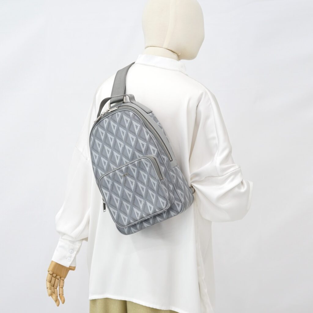 Dior Rider Sling Bag Diamond Coated Canvas Grey SHW