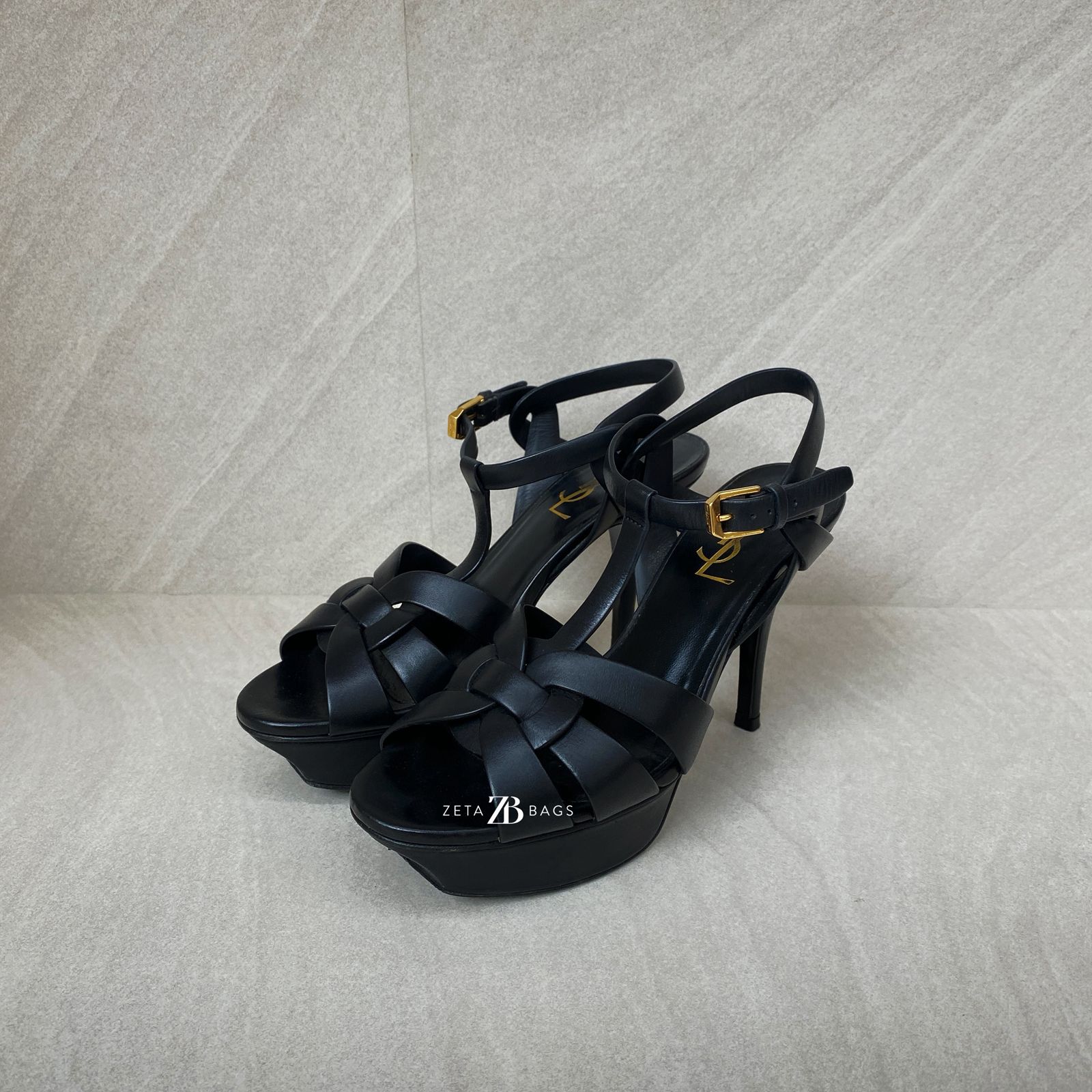 Saint Laurent Tribute Heels 85 Black
