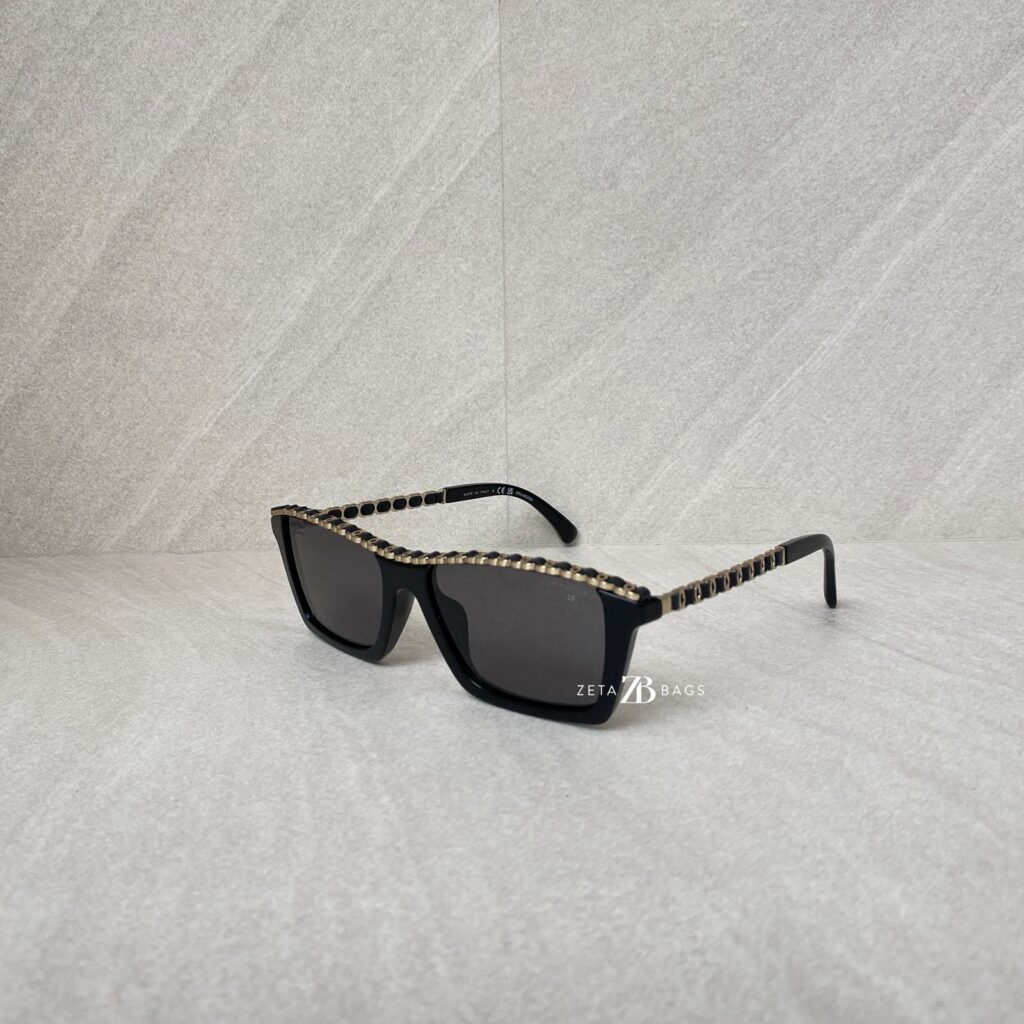Chanel Sunglasses Rectangle Black