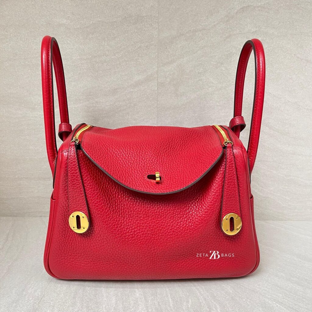 Hermes Lindy 26 Clemence Rouge Garance GHW