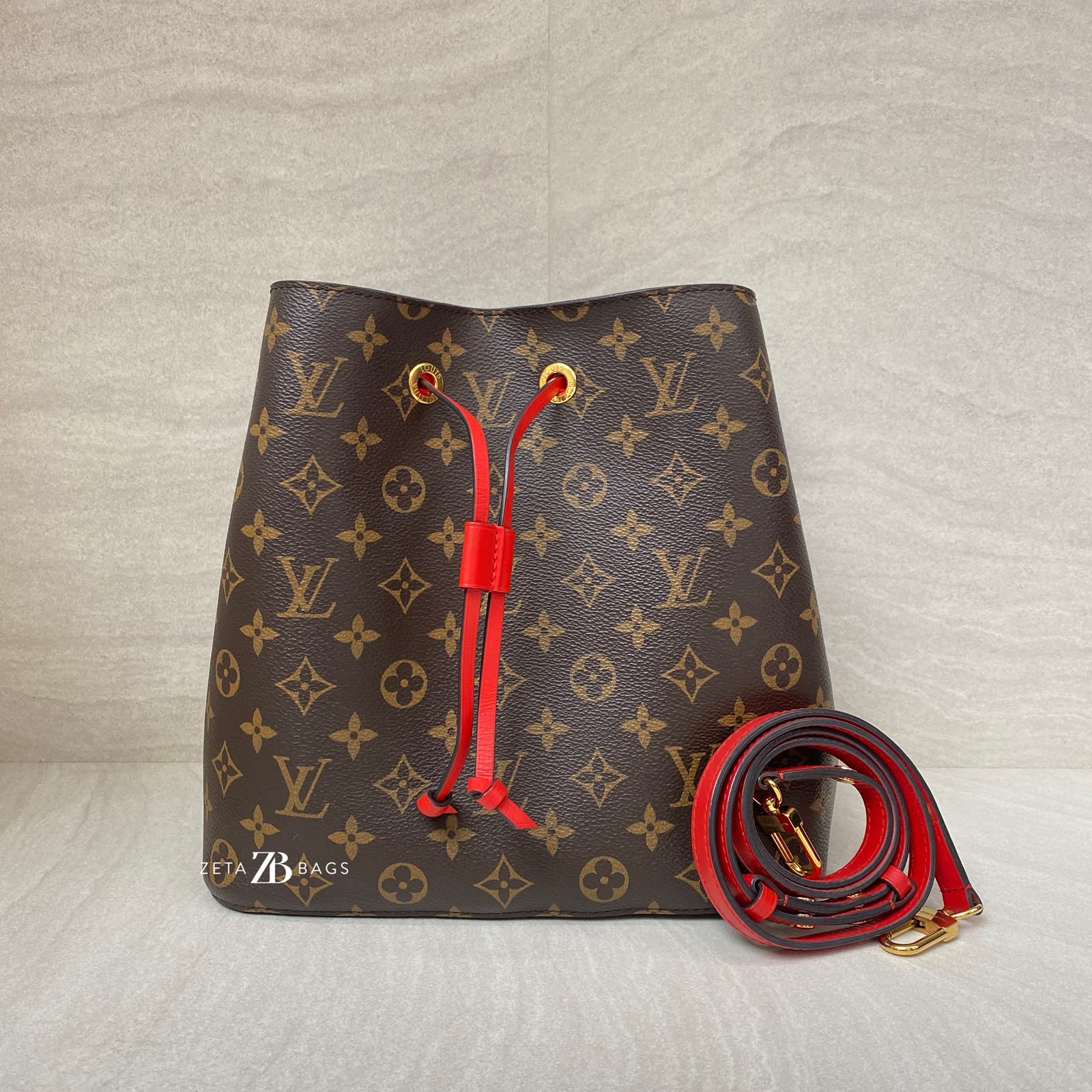 Louis Vuitton Neo Noe MM Monogram Coquelicot GHW