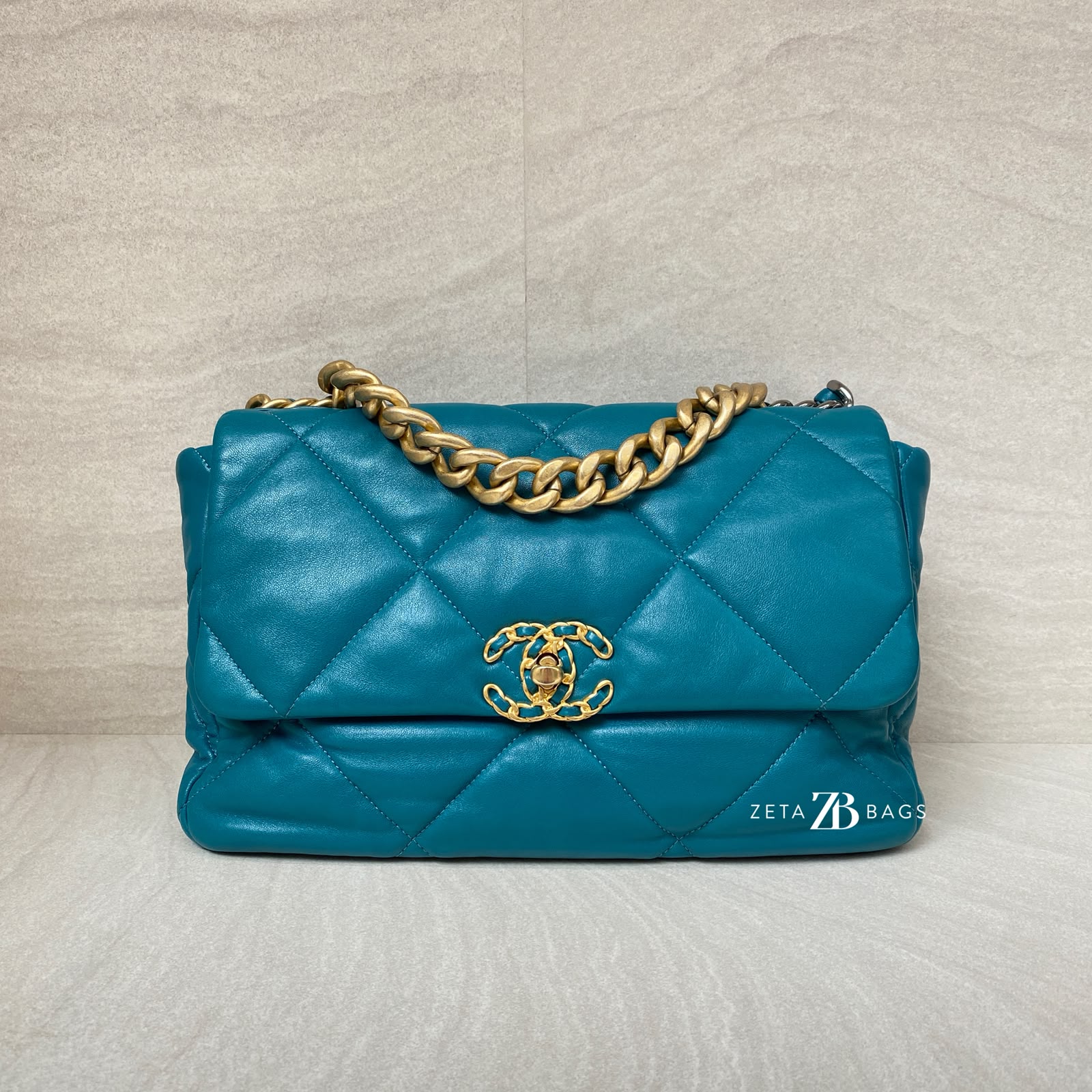Chanel C19 Large Lambskin Green Tosca