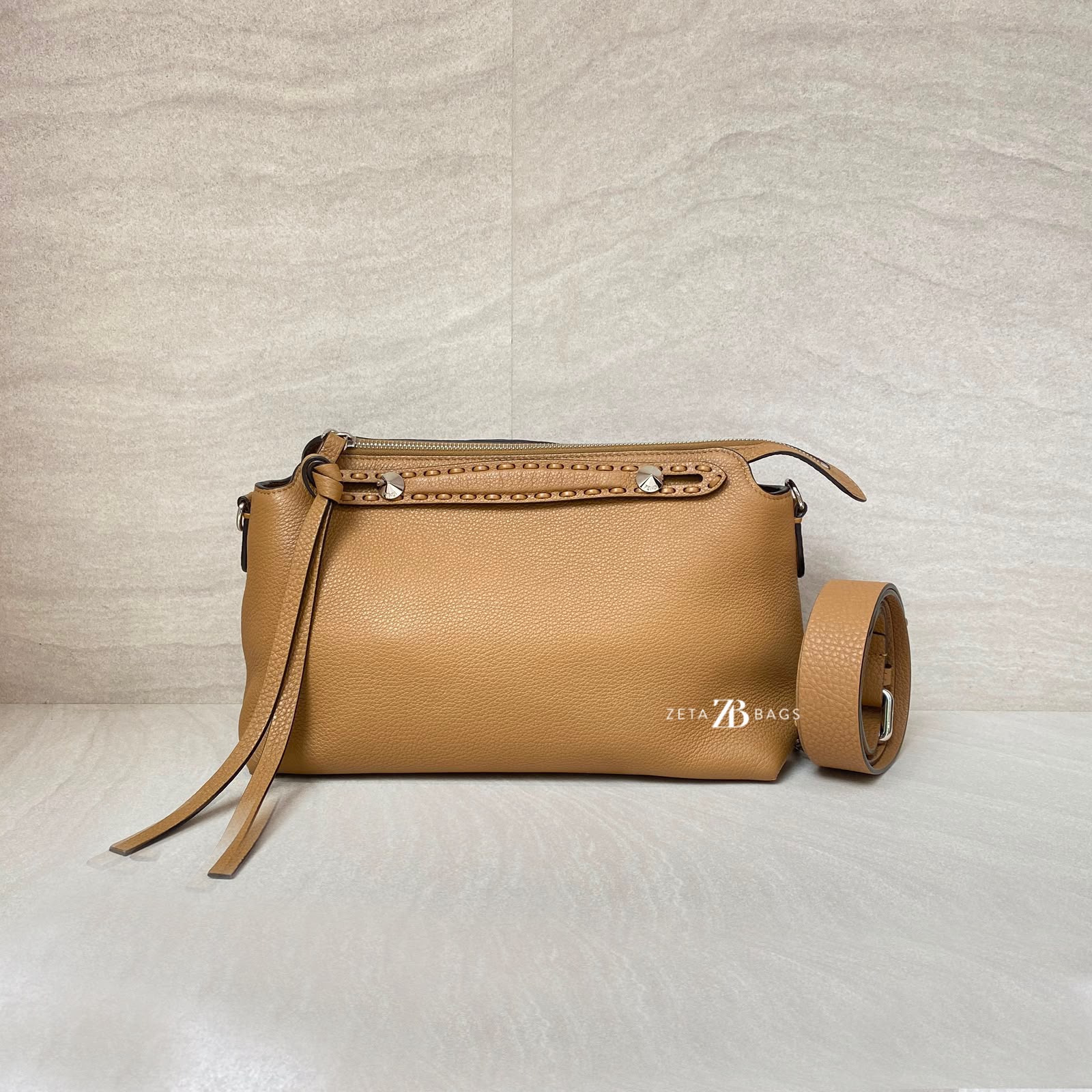Fendi By The Way Medium Selleria Calfskin Beige SHW