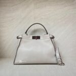 Fendi Peekaboo Medium Light Grey Bordeaux SHW