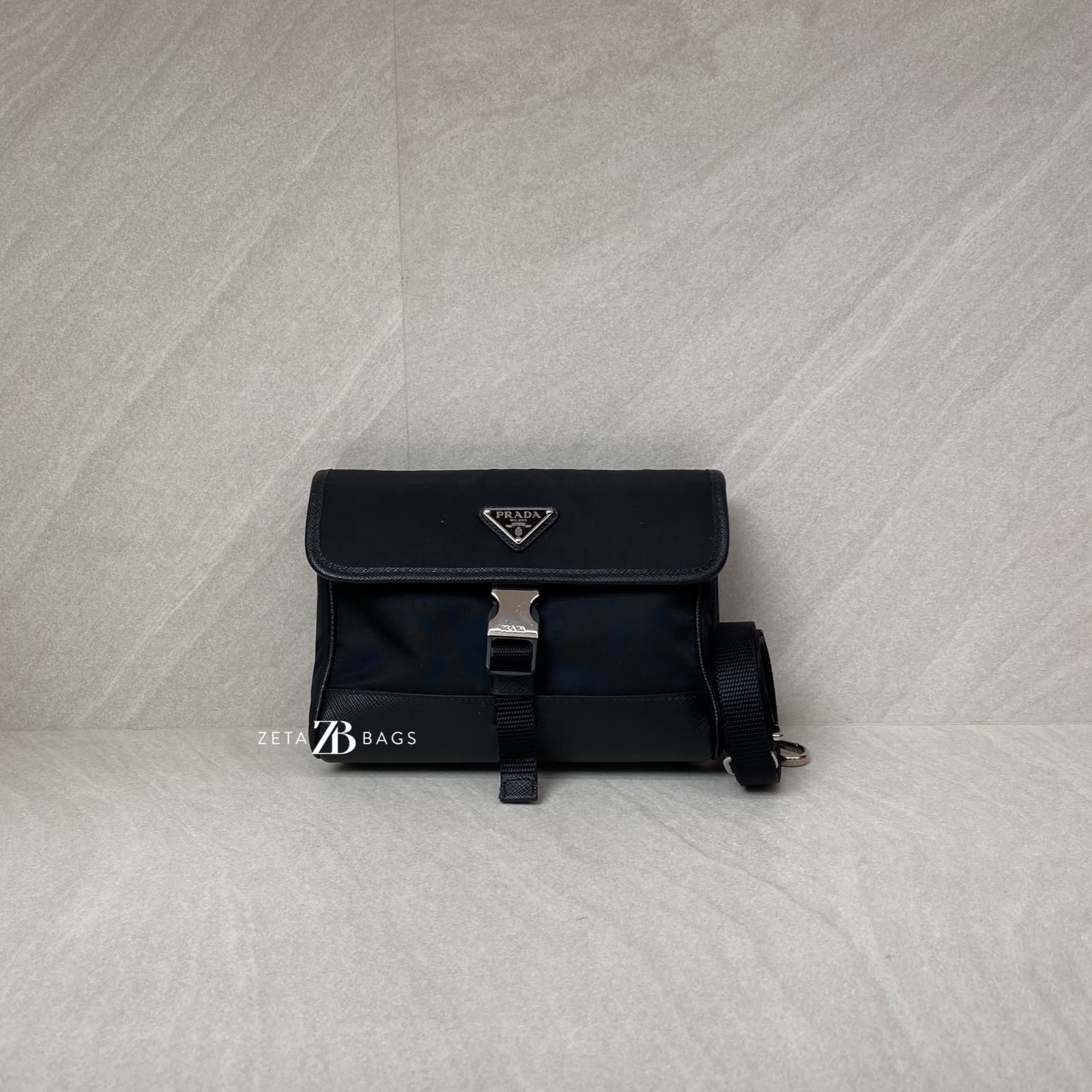 Prada Smartphone Case Re-nylon Tessuto Saffiano Black SHW