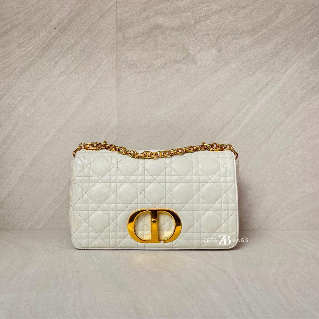 Dior Medium Caro White Gold Hardware